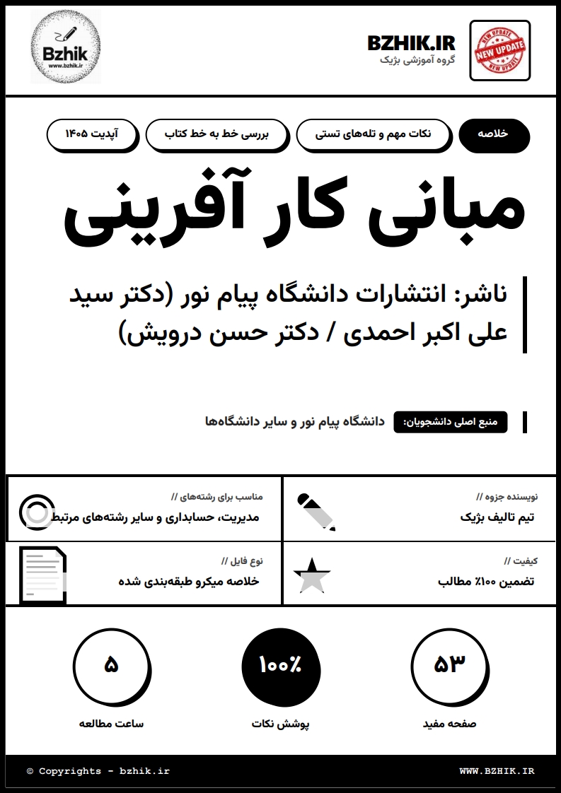 دانلود رایگان فایل PDF کتاب مبانی کارآفرینی پیام نور دکتر احمدی و درویش — نمونه صفحات