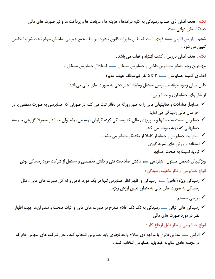 گالری تصاویر جزوه امتحانی اصول حسابرسی ۱ پیام نور جهت یادگیری سریع