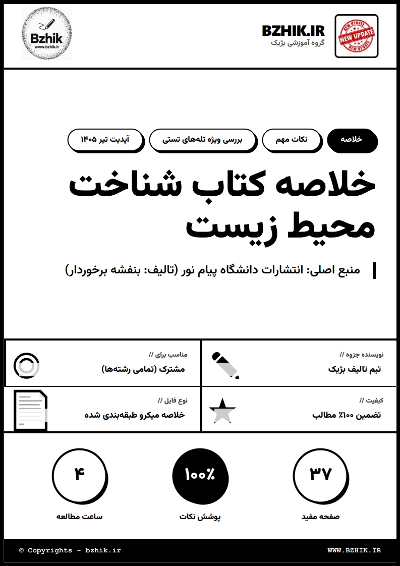 جزوه دانلودی PDF شناخت محیط زیست بنفشه برخوردار — نمونه صفحات پیام نور