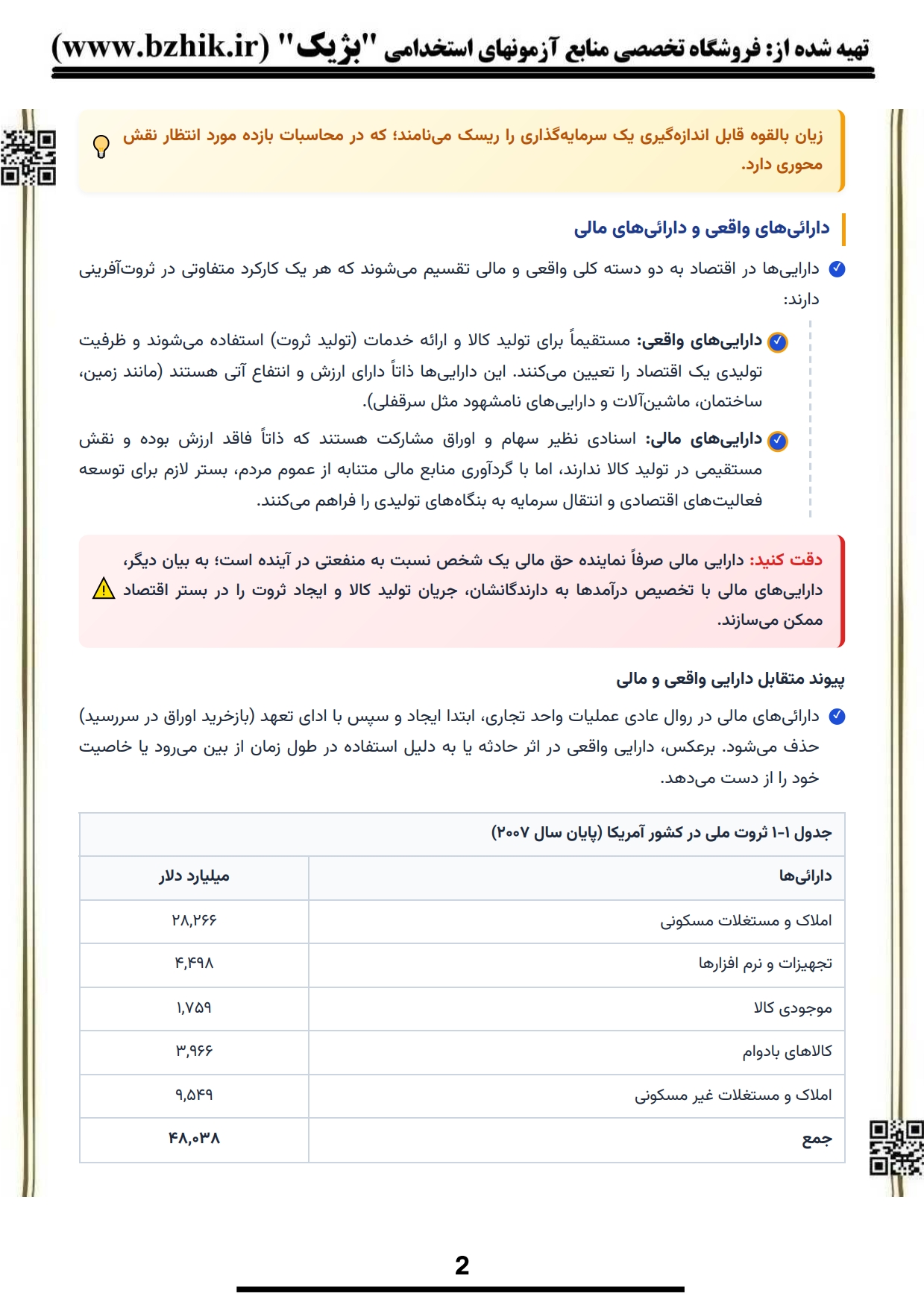 فایل دانلودی خلاصه فصول کتاب بازار سرمایه جعفری — کد درس ۱۲۱۴۱۵۷ پیام نور