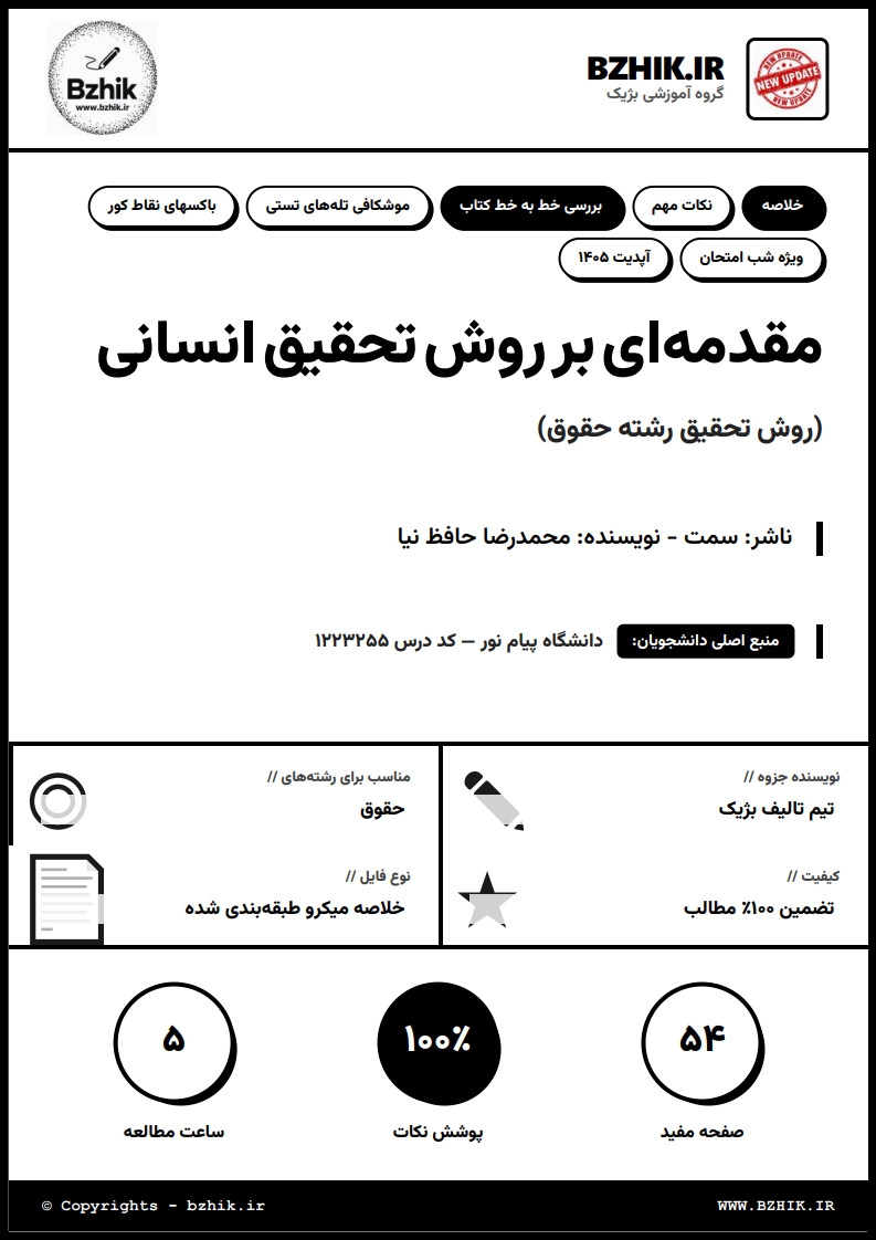 جزوه دانلودی PDF روش تحقیق حافظ نیا — نمونه صفحات دانشگاه پیام نور