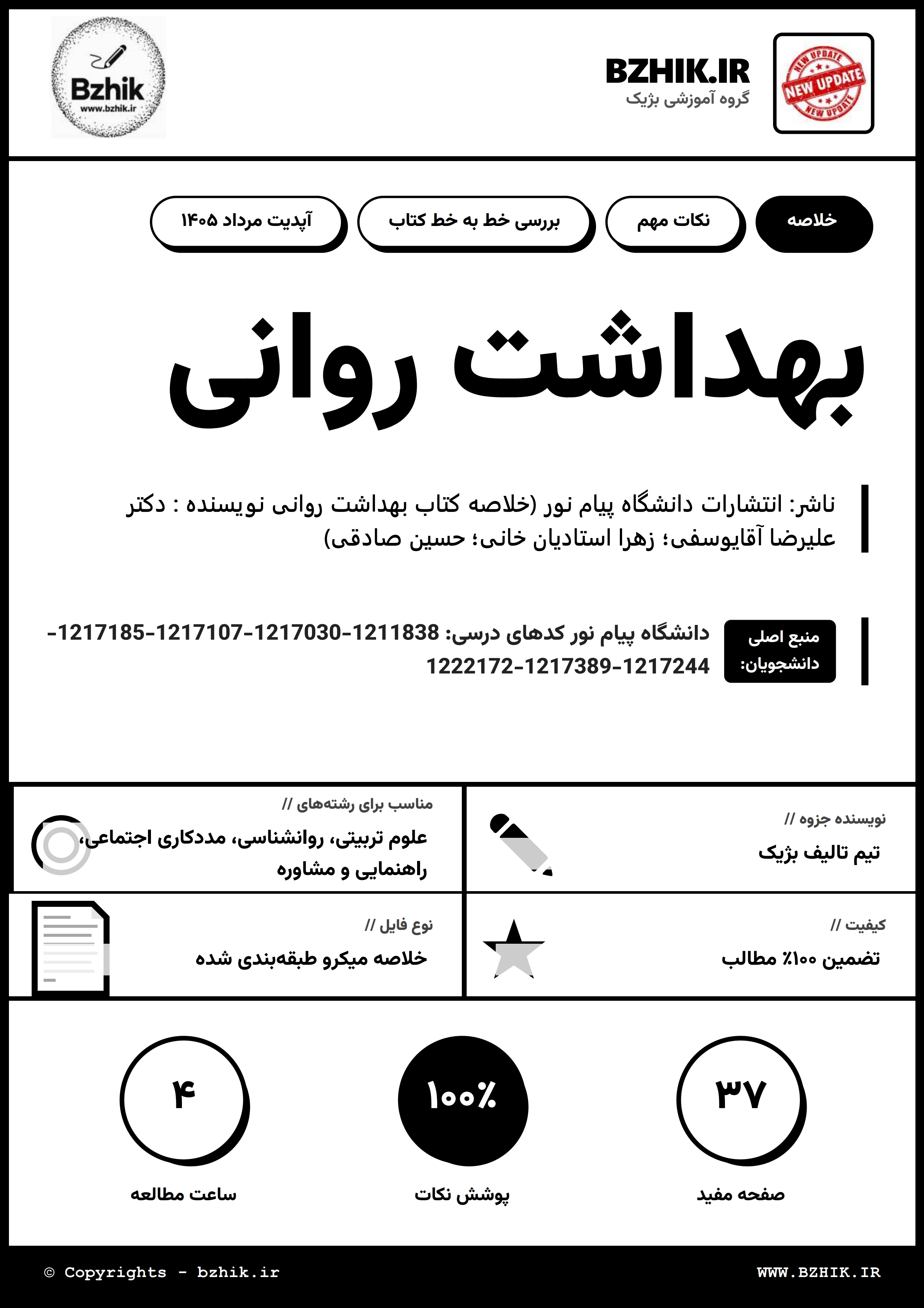 جزوه دانلودی PDF بهداشت روانی آقایوسفی — نمونه صفحات دانشگاه پیام نور