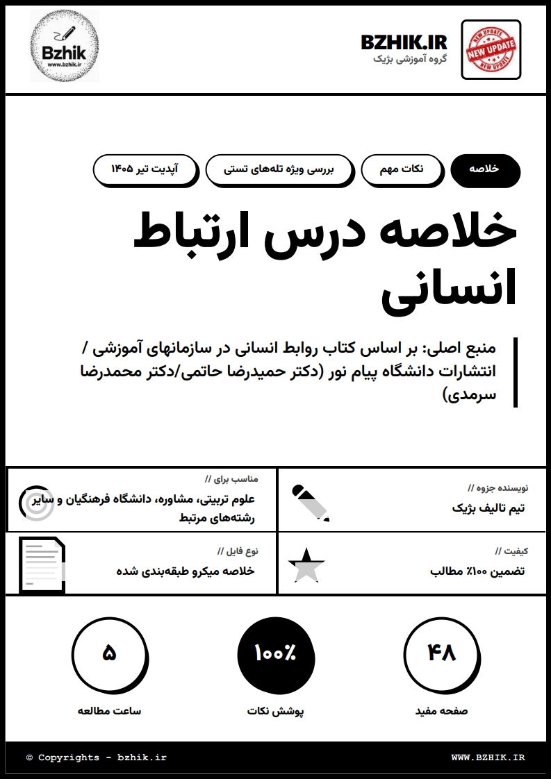 دانلود جزوه ارتباط انسانی پیام نور — نمونه صفحات فایل PDF