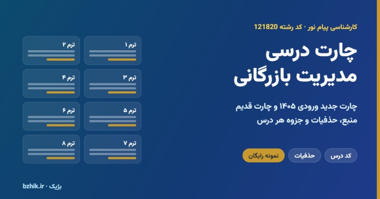 چارت درسی مدیریت بازرگانی پیام نور ۱۴۰۵ و قدیم؛ منبع و نمونه رایگان جزوه